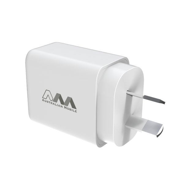 Australian Mobile AMC02 USB-C + USB-A 20W PD QC3.0 Adapter With Smart IC - (SAA APPROVED Australia Safety Product)