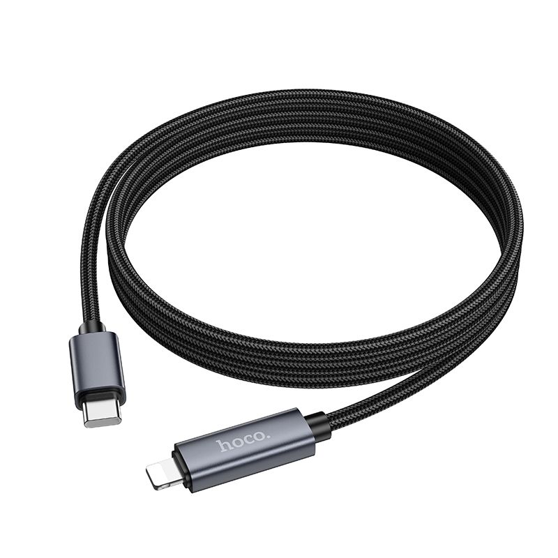 hoco. X112 USB-C To Lightning screen display charging data cable - black