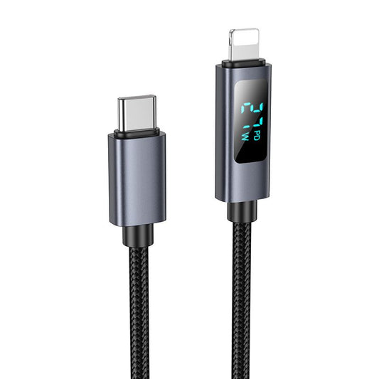 hoco. X112 USB-C To Lightning screen display charging data cable - black